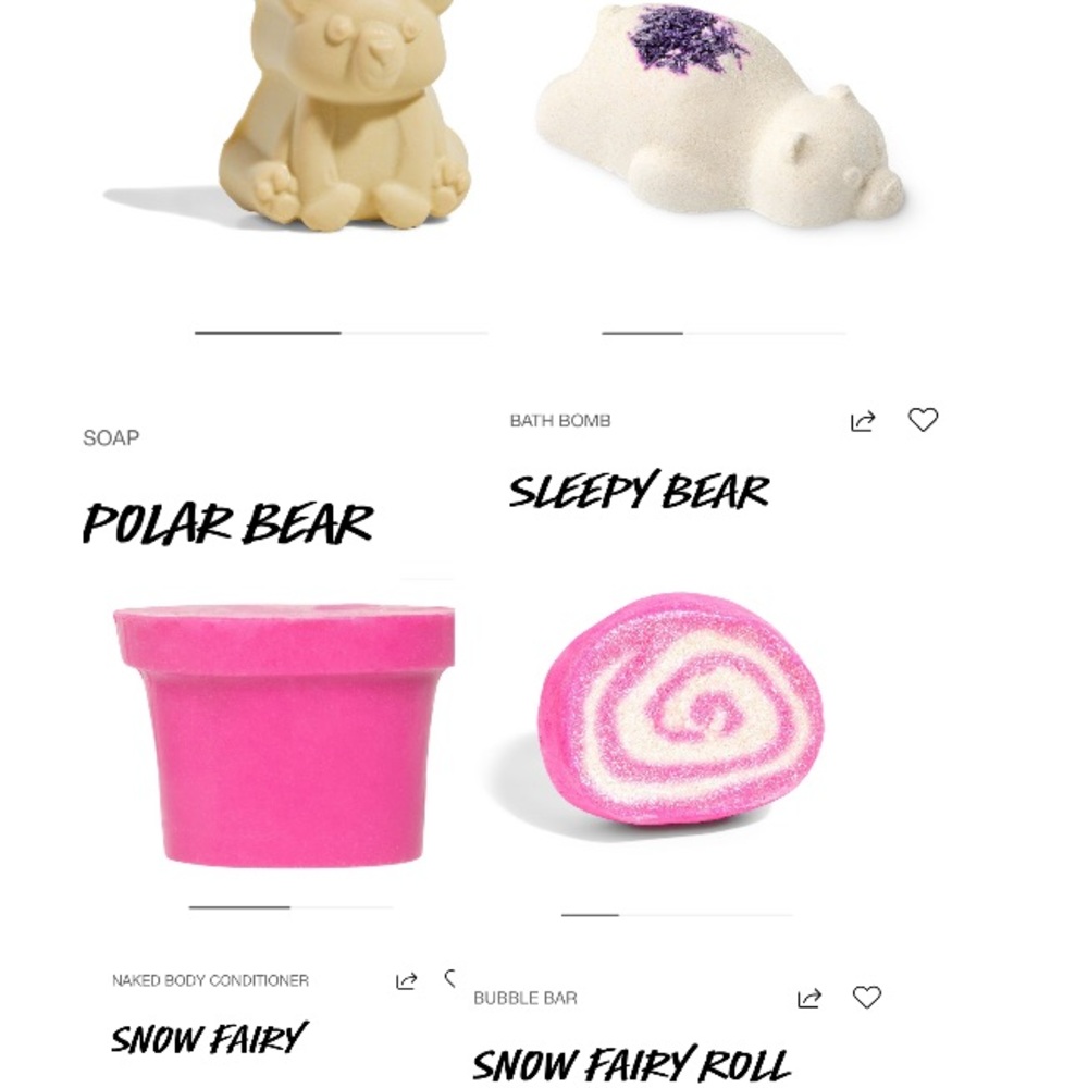 NEW - Lush Bath Bundle -Polar/Sleepy Bear,Snow Fairy Body Conditioner/Bubble Bar